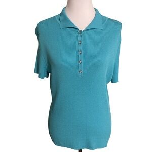 Evie Teal Short Sleeve Blouse